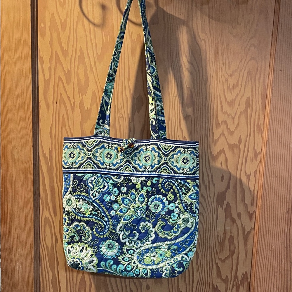 Vera Bradley Blue and Green Paisley Tote